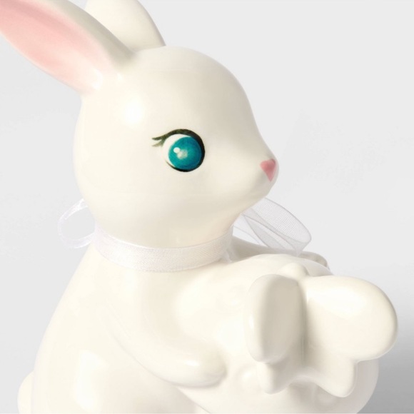 Target Spritz White Ceramic Easter Bunnies 2024 Set of 2 Spring Decor - Picture 8 of 10
